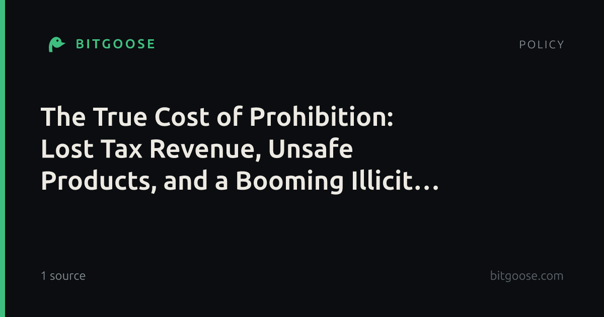 The True Cost of Prohibition: Lost Tax Revenue, Unsafe Products, and a Booming Illicit Vape Trade