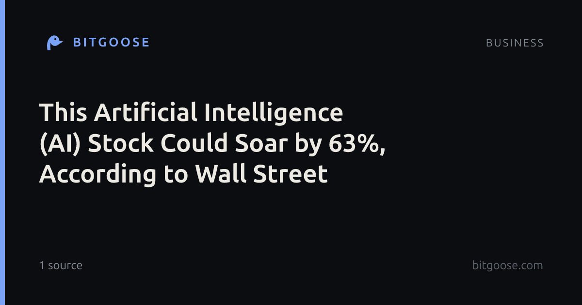 This Artificial Intelligence (AI) Stock Could Soar by 63%, According to Wall Street