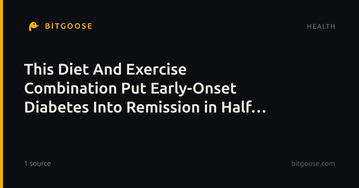 This Diet And Exercise Combination Put Early-Onset Diabetes Into Remission in Half of Participants