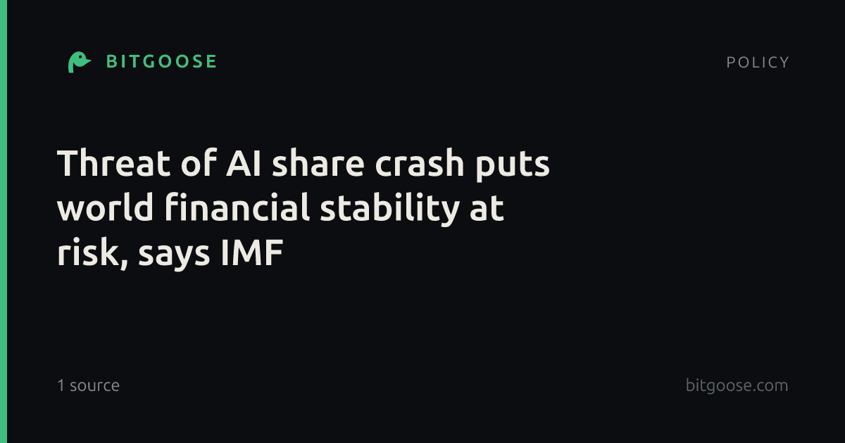 Threat of AI share crash puts world financial stability at risk, says IMF
