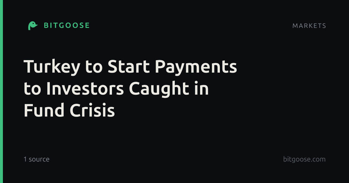 Turkey to Start Payments to Investors Caught in Fund Crisis