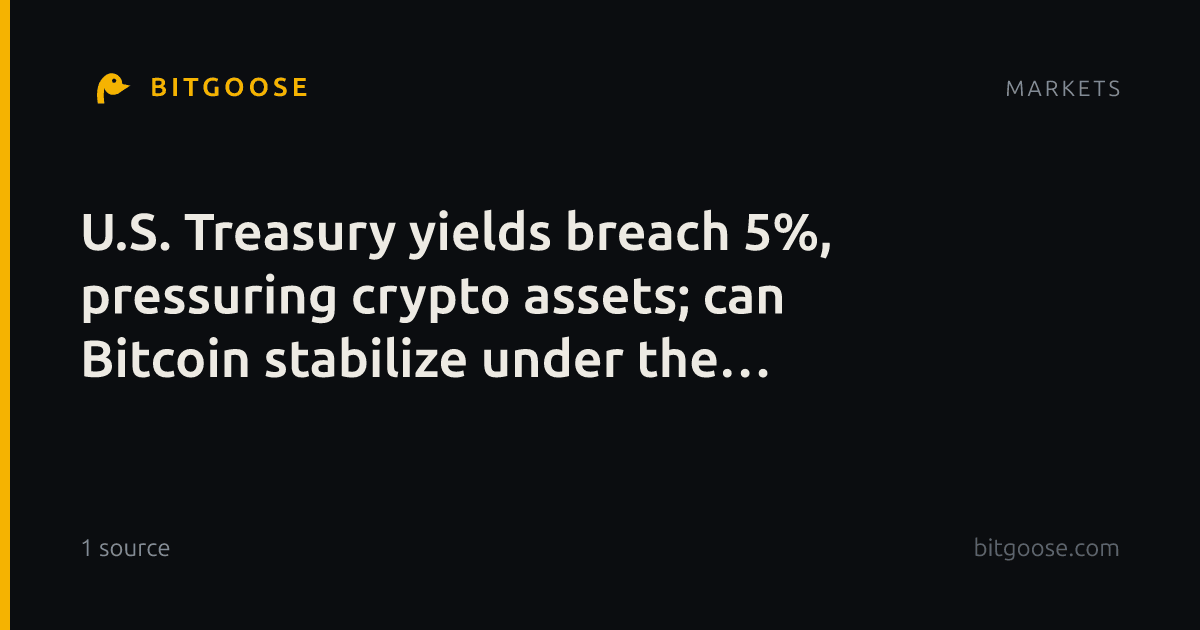 U.S. Treasury yields breach 5%, pressuring crypto assets; can Bitcoin stabilize under the strain?