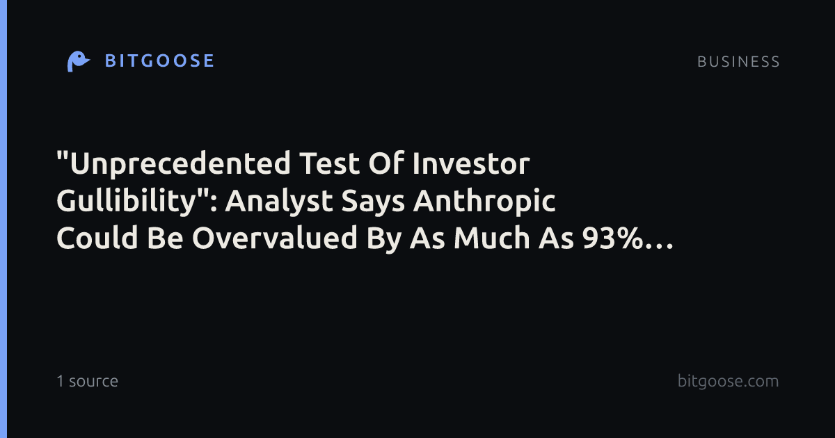 "Unprecedented Test Of Investor Gullibility": Analyst Says Anthropic Could Be Overvalued By As Much As 93% At A $2 Trillion IPO Valuation - 24/7 Wall St.