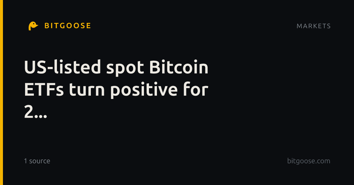 US-listed spot Bitcoin ETFs turn positive for 2...