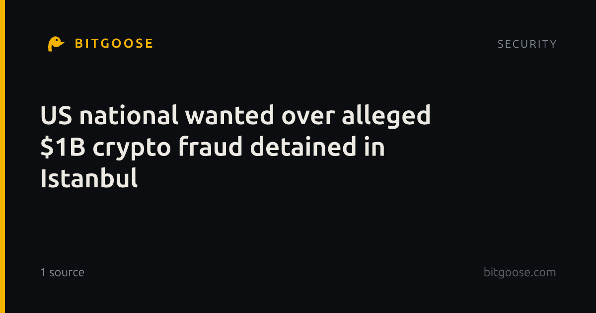 US national wanted over alleged $1B crypto fraud detained in Istanbul