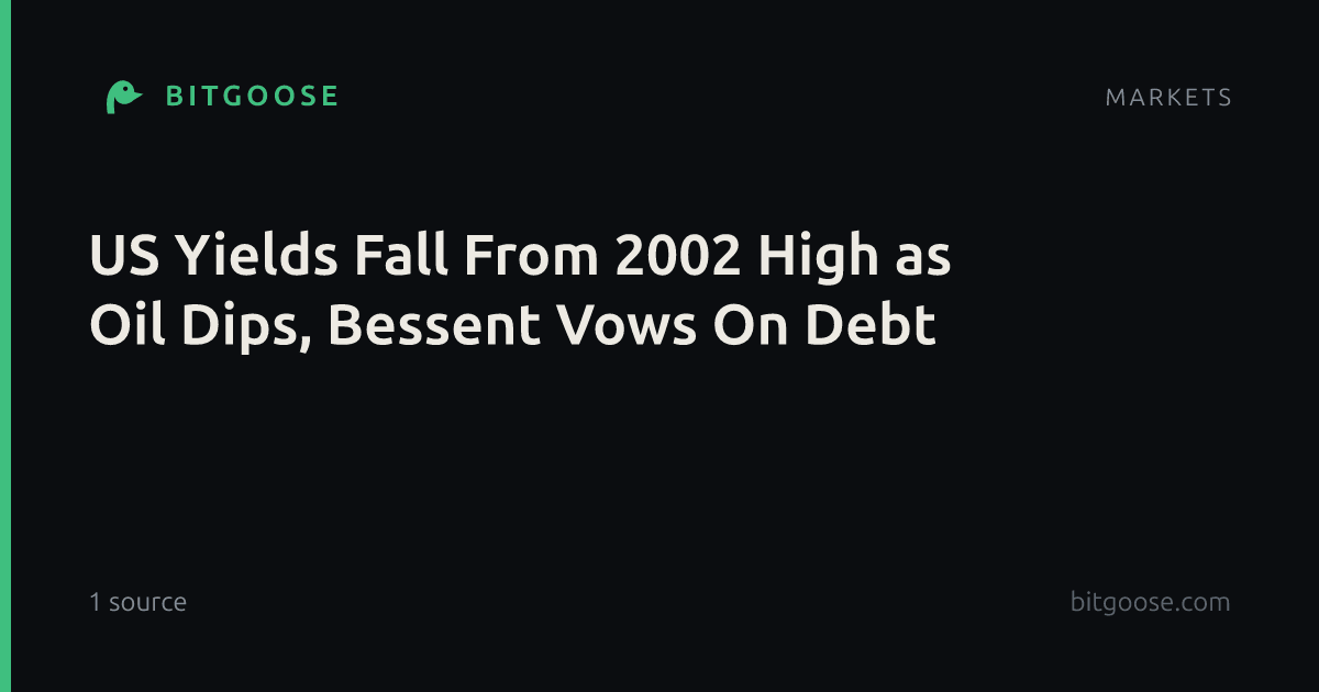 US Yields Fall From 2002 High as Oil Dips, Bessent Vows On Debt