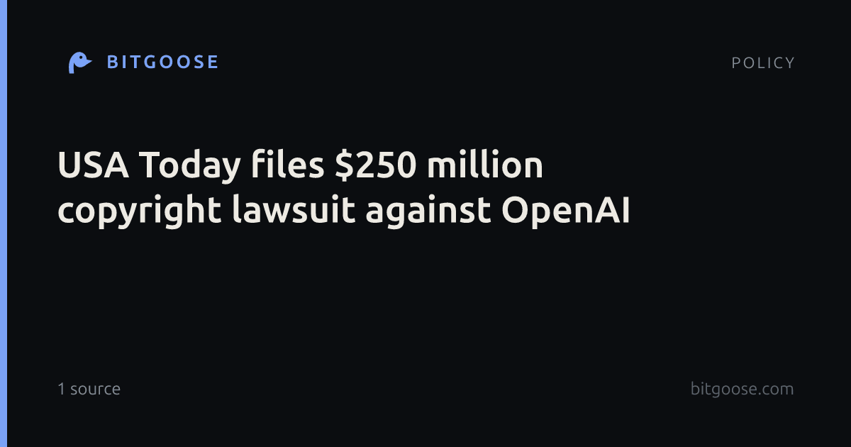 USA Today files $250 million copyright lawsuit against OpenAI