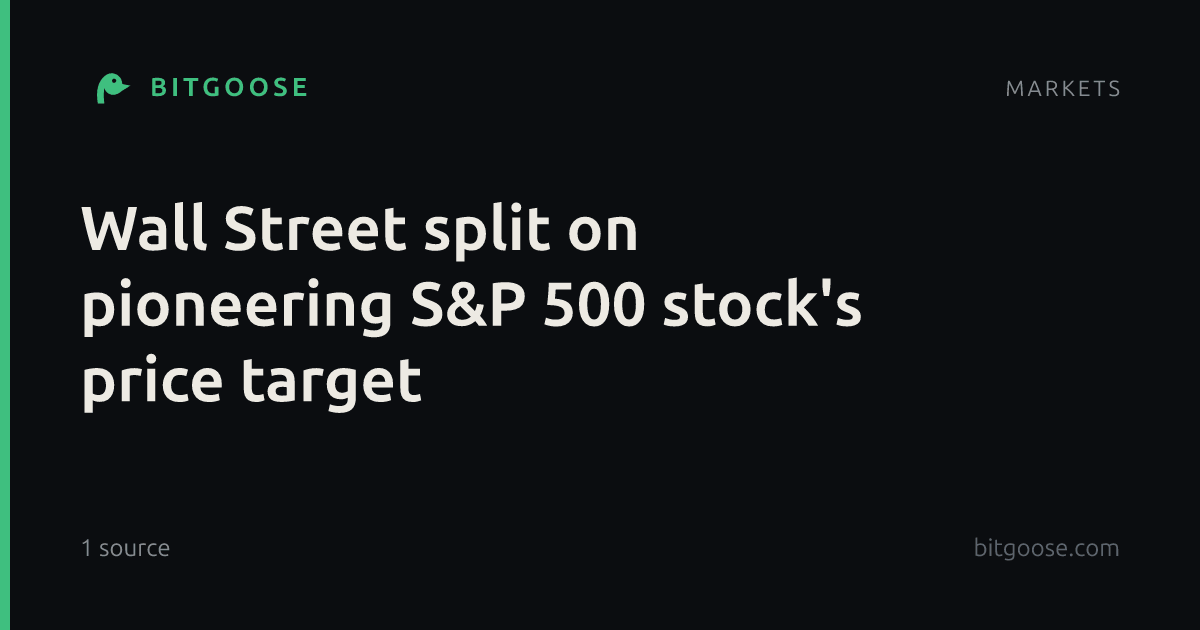 Wall Street split on pioneering S&P 500 stock's price target