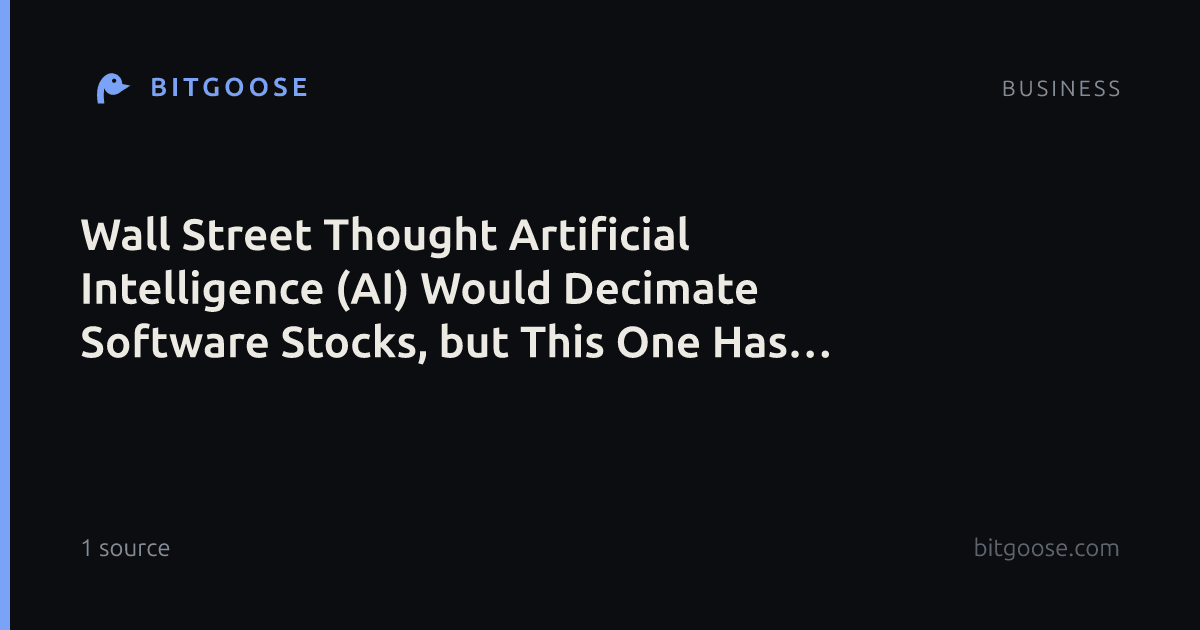 Wall Street Thought Artificial Intelligence (AI) Would Decimate Software Stocks, but This One Has Tripled From Its 52-Week Low