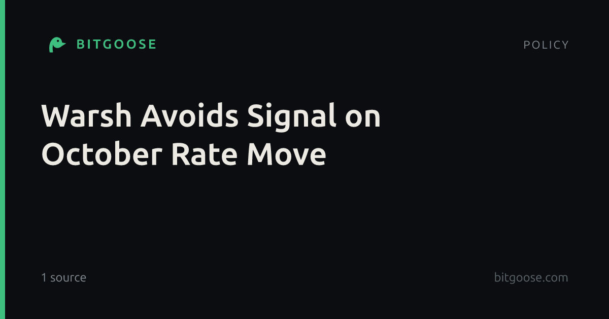 Warsh Avoids Signal on October Rate Move