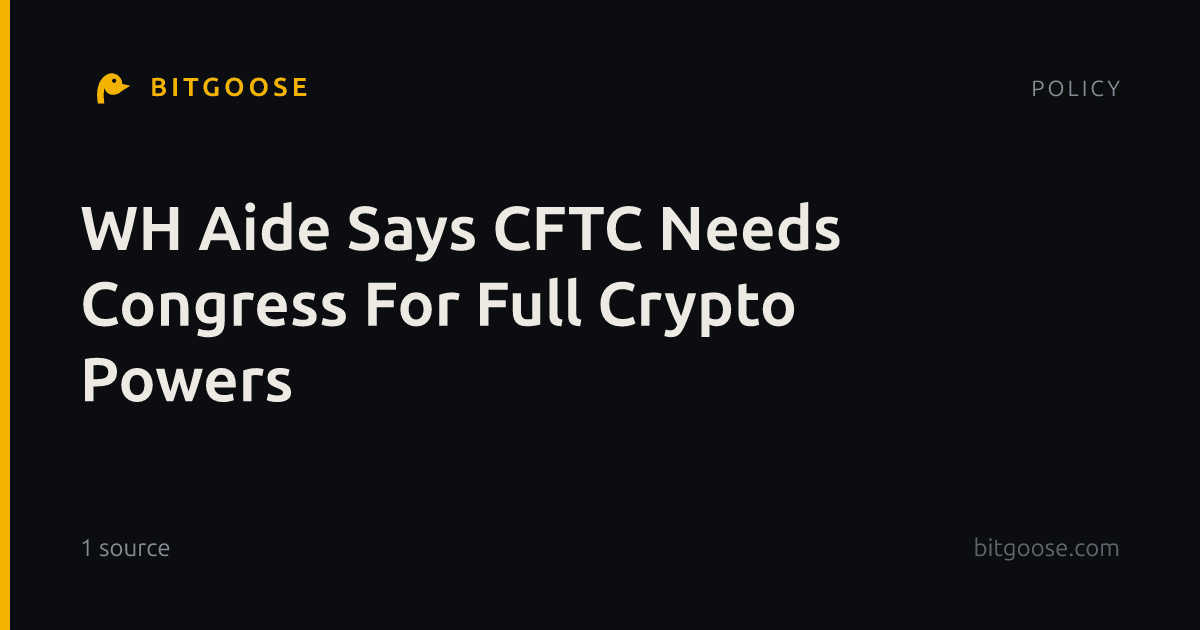 WH Aide Says CFTC Needs Congress For Full Crypto Powers