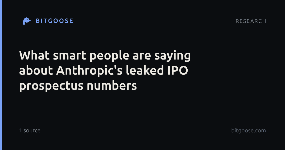 What smart people are saying about Anthropic's leaked IPO prospectus numbers