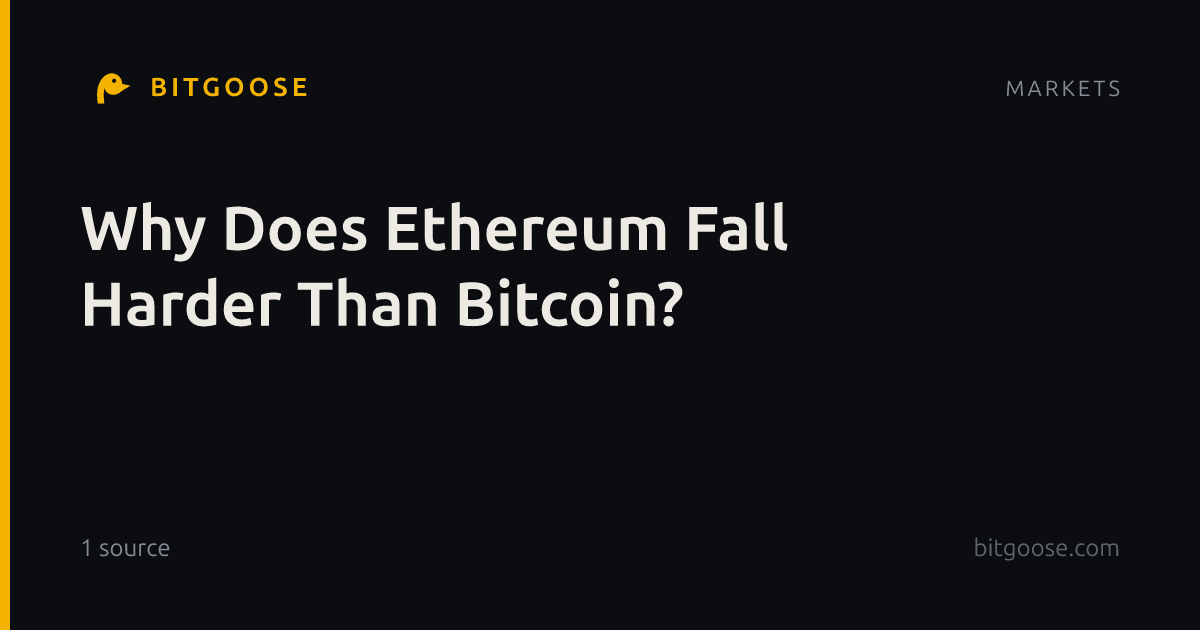 Why Does Ethereum Fall Harder Than Bitcoin?