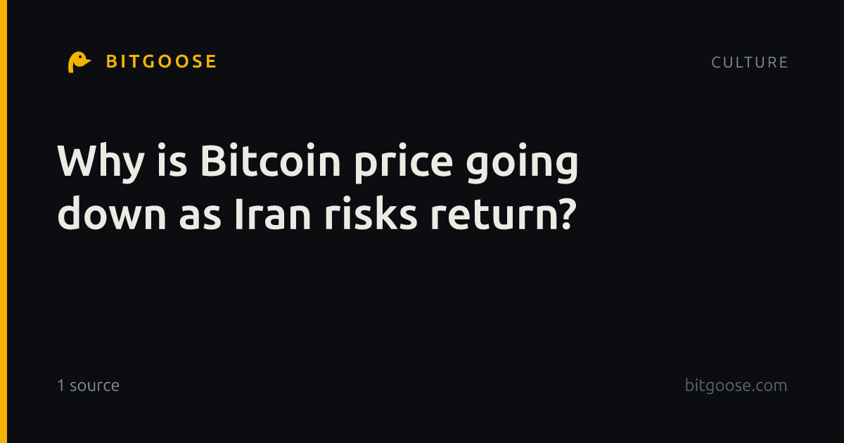 Why is Bitcoin price going down as Iran risks return?