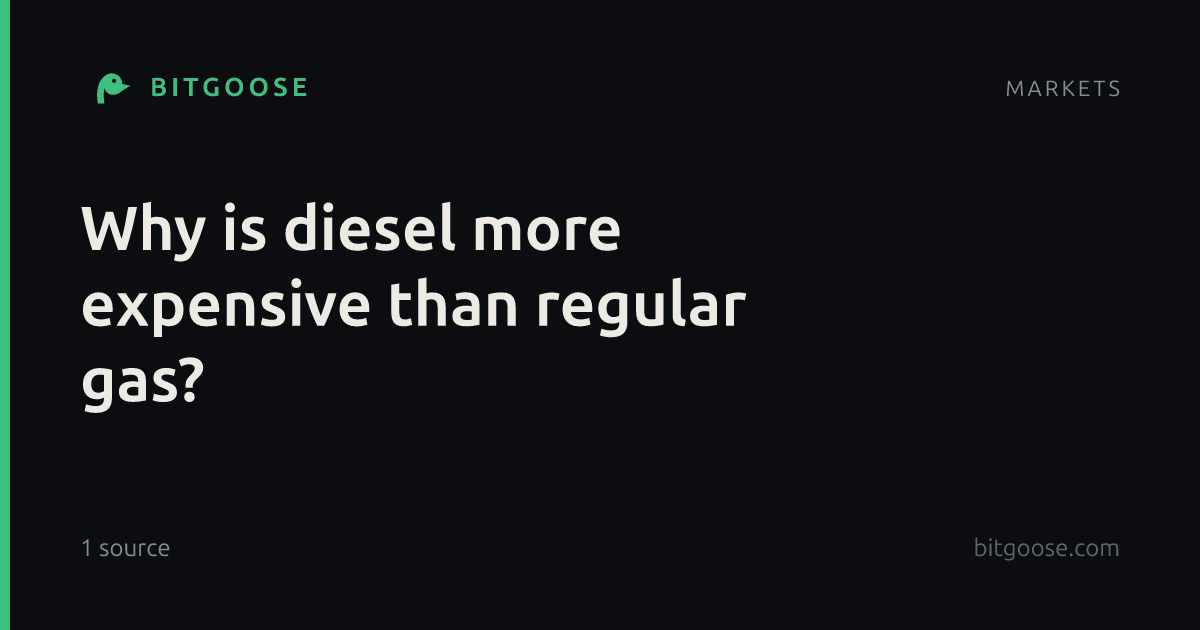 Why is diesel more expensive than regular gas?