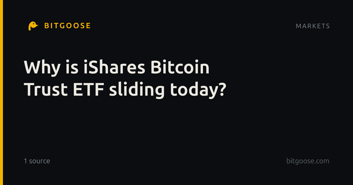 Why is iShares Bitcoin Trust ETF sliding today?