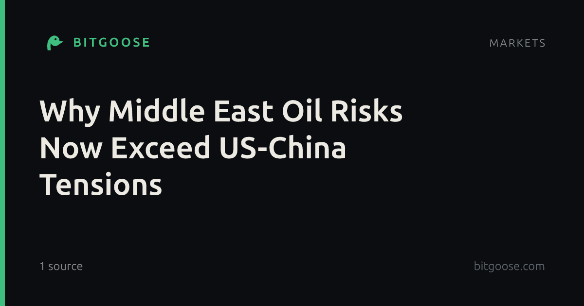 Why Middle East Oil Risks Now Exceed US-China Tensions