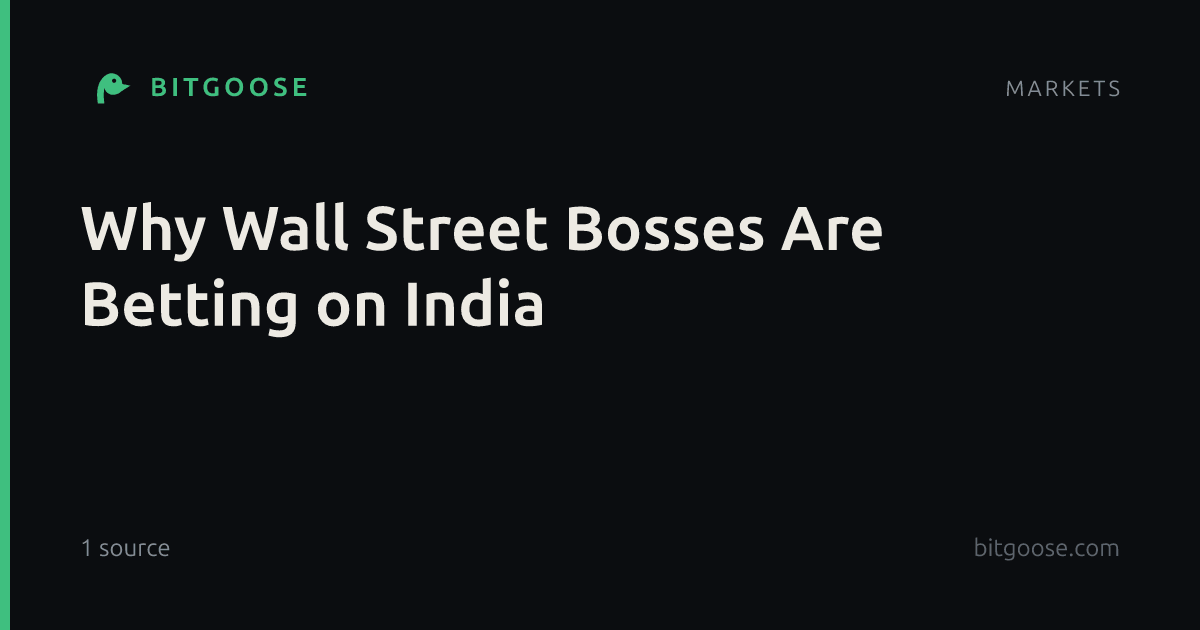 Why Wall Street Bosses Are Betting on India