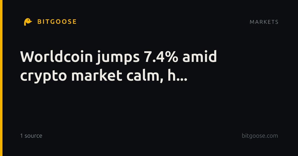 Worldcoin jumps 7.4% amid crypto market calm, h...