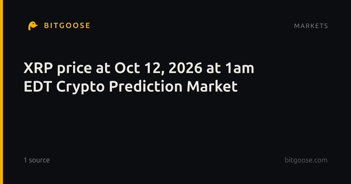 XRP price at Oct 12, 2026 at 1am EDT Crypto Prediction Market