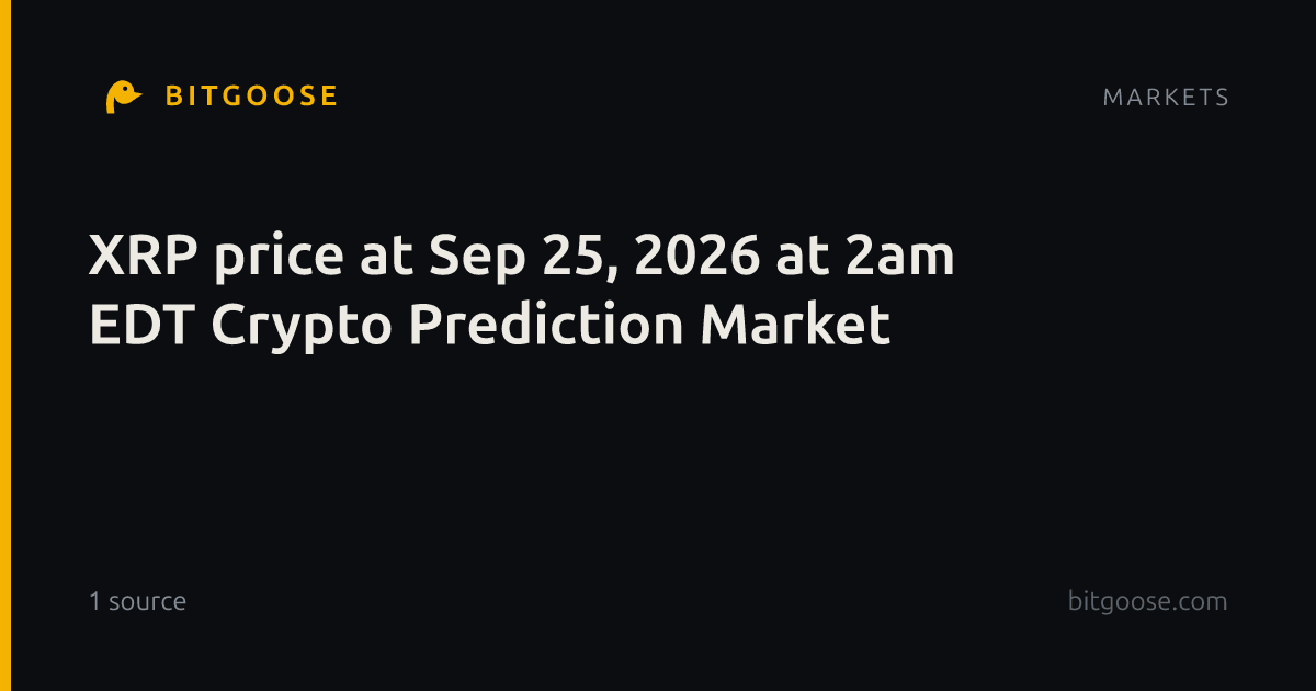 XRP price at Sep 25, 2026 at 2am EDT Crypto Prediction Market