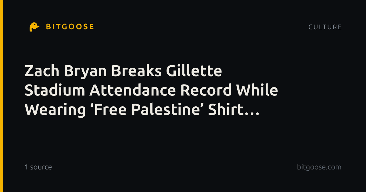 Zach Bryan Breaks Gillette Stadium Attendance Record While Wearing ‘Free Palestine’ Shirt Again